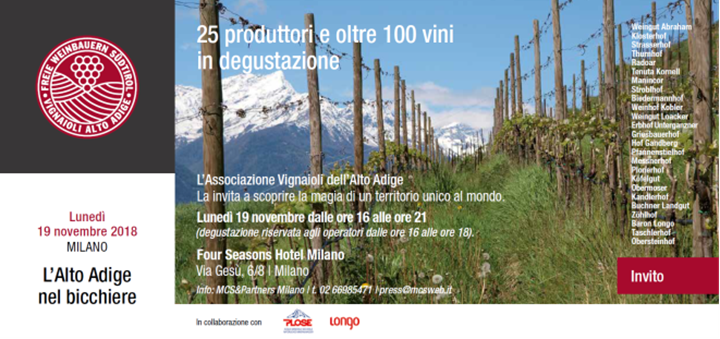 Besuchen Sie uns in Mailand auf dem Weinevent "Südtirol im Glas"